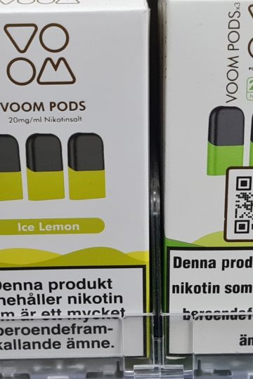 Voom pods med smaker som Ice lemon med nikotin