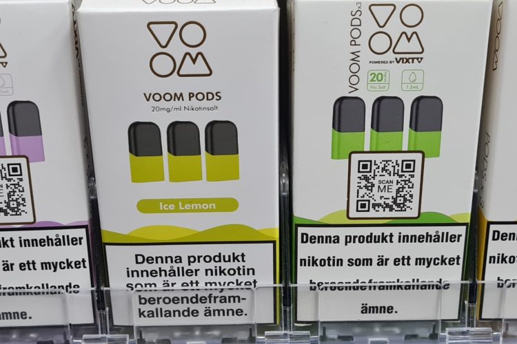 Voom pods med smaker som Ice lemon med nikotin