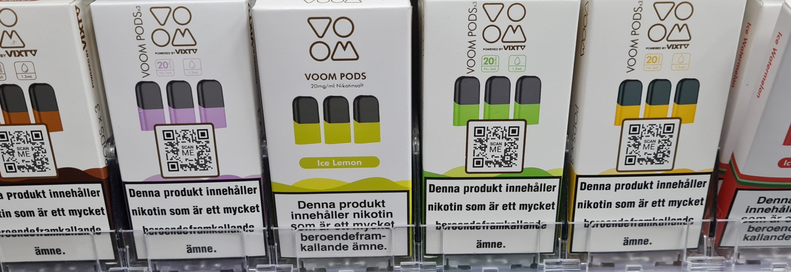 Voom pods med smaker som Ice lemon med nikotin