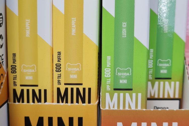 QROY Shiba vape Mini upp till 600 puffar med smaker av pineapple och lush ice
